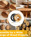 Pro Grade 15-Piece Wood Carving Disc Kit For 4 to 4.5 Inch Angle Grinders With 5/8 Inch Arbor, shown with wood projects