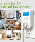 Plug In Watt Meter With Backlit LCD Display For Home Use Energy Consumption Monitor Tracks Voltage Amps And Wattage