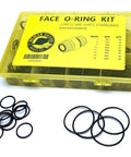 155 Piece O Ring Kit For Face ORFS Fittings With 8 Common Sizes Buna N 90 Durometer SAE Oil And Weather Resistant NBR O Rings Built Tough With Heat Resistance Up To 212F Intermittent Up To 250F