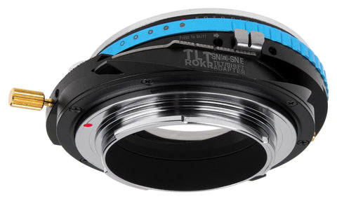 TLT ROKR Tilt Shift Lens Mount Adapter for Sony Alpha E Mount from A Mount and Minolta AF Lenses, All Metal Construction, 10 Degrees Tilt, 20mm Shift, 360 Degree Rotation, Precise Secure Fit for Mirrorless Cameras, black and silver