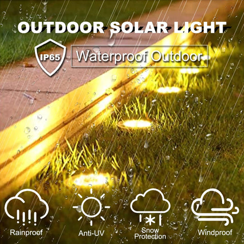 Waterproof Outdoor Solar Ground Lights Disk LEDs 16 Lamp Array For Bright Pathway Glow With Easy Setup In Garden Yard Lawn Patio