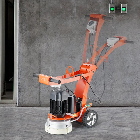 10 Inch Electric Concrete Floor Grinder Walk Behind Polisher With 1.7HP Brushless Copper Motor 1300W 1720 RPM on concrete