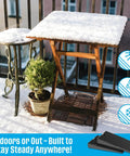 Non Slip Rubber Furniture Levelers Shims 32 Piece Jar for leveling tables and furniture outdoors on snowy patio