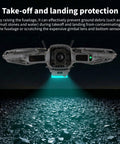 Color Changing LED Landing Gear for DJI Neo 2 Drones with rechargeable night lighting boosting ground clearance, shown during landing.