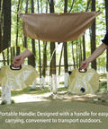 Portable Rainwater Collection System For Camping With A 5 By 5 Foot Hanging Tarp And A 2.2 Gallon Collapsible Water Bag