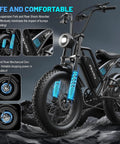 Solid Adult 20 Inch Fat Tire Electric Bike Dope Daily Ride That Crushes Commutes features front suspension and disc brakes.
