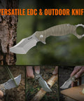 EDC Pocket Knife with 2.97 Inch 14C28N Blade, G10 Handle, versatile tool shown against tree and outdoor scenes