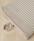 Ribbed Soft Silicone Oven Mitts 2 Pack Heat Resistant To 500 Degrees Waterproof Non Slip Handles Hot Pans Milkshake Tan 7 By 13 Inches close-up surface detail