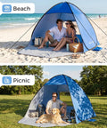 Pop Up Beach Tent Instant Portable Sun Shade Shelter For 1 To 2 People UPF Fifty Plus Protection at beach and park