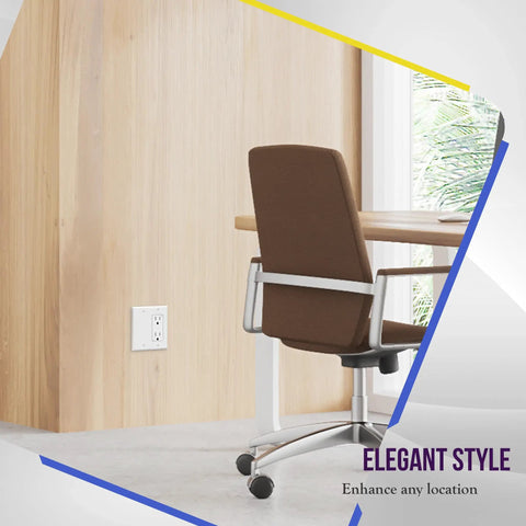 Office with Combination Decorator Rocker And Blank Outlet Wall Plate 2 Gang Standard Size 4.50 By 4.57 Inch Durable Polycarbonate