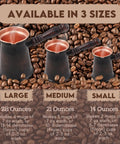 Antique Copper Turkish Coffee Pot With Wooden Handle For Authentic Cezve Ibrik Briki Brewing Greek And Arabic Style Thick Brew On The Stove Medium Size Rich Flavor And Even Heat For Perfect Home Brewed Espresso Style Coffee, available in 3 sizes