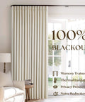 Cozy Pleated Cream Beige Linen Blackout Curtains For Bedroom 90 Inch Length 2 Panels Pinch Pleat Back Tab in living room