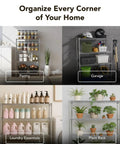 Heavy Duty 4 Tier Wire Shelving Unit Black Storage Rack For Garage Pantry Closet And Office Adjustable 1 Inch Increments