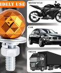 Sparkle Ball License Plate Screws Kit Universal Anti Theft Bolts For Car Truck Motorcycle Stainless Steel Fasteners