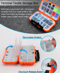 Small Kayak Tackle Box Waterproof Mini Lure Box With Sealed Rubber Gasket Portable Hook Organizer for kayak fishing open showing compartments