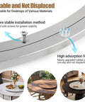 20 Inch Heavy Duty Aluminum Alloy Lazy Susan Turntable Bearing showing installation method with screw for stability on various desks.