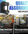Heavy Duty Manual Arbor Press Machine 3 Ton Cast Iron Desktop Hand Tool For Stamping Forming Bending Stretching And Riveting in workshop setting.