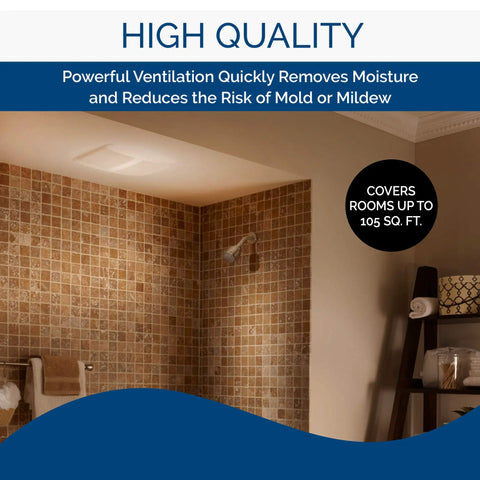 Bathroom with recessed ceiling Bluetooth Ventilation Fan With Built In Dual High Fidelity Speakers For Room Up To 105 Sq Ft
