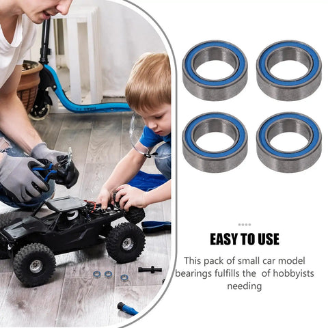 RC Ball Bearings 0.3x0.3 Inch Rubber Sealed Deep Groove Wheel Hub Bearings with child working on RC car model