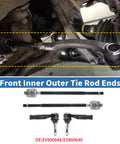 Six-Piece Front Inner Outer Tie Rod Ends Kit With Boots For Chevy Equinox And GMC Terrain 2010-2017 2.4L Left And Right Inner Outer Ends Replacement EV800648 ES800640 installed on front suspension