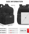 Heavy Duty Insulated Double Deck Cooler Backpack With 36 Can Capacity, Leakproof Liner, size details in centimeters and liters