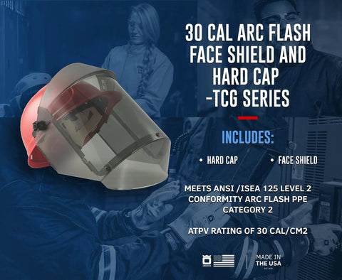 Top Tier Heavy Duty 30 Cal Arc Flash Face Shield And Hard Cap With Full Coverage Visor For Electrician Jobsite Safety And Industrial Ppe Workwear Built Tough For Daily Grind