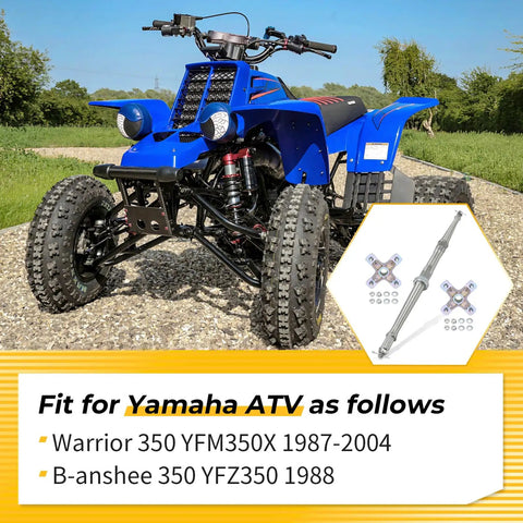 Heavy Duty Rear Axle Shaft And Wheel Hub Assembly Kit For Yamaha Warrior 350 Banshee 350 Atv 1987 2004 installed on blue ATV