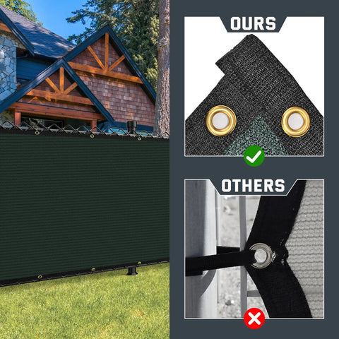 Chain Link Fence Privacy Screen 6x50ft Outdoor 90 Percent Privacy Cover For Backyard And Pool With 170GSM HDPE And Brass Grommets