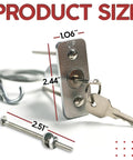 Emergency Garage Door Release Lock Kit With Universal Keyed Disconnect for Overhead Doors, silver, shown with keys and cable