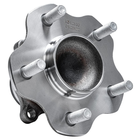 Rear Wheel Bearing And Hub Assembly For Nissan Sentra 2013 2019 5 Lug ABS Compatible FWD Direct Replacement With 4 Bolt Square Flange
