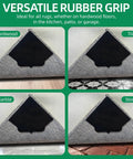 8 Pack Non Slip Rug Pads With Double Sided Adhesive Extra Thick 2Mm Grid Grip Rug Underlay on hardwood, tile, marble, and stone.
