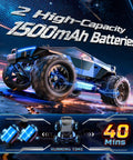All Terrain Drift And Racing RC Car 1 18th Scale With Dual Batteries Waterproof Off Road Truck Revs To 40 Kilometers Per Hour Futuristic Body Shell