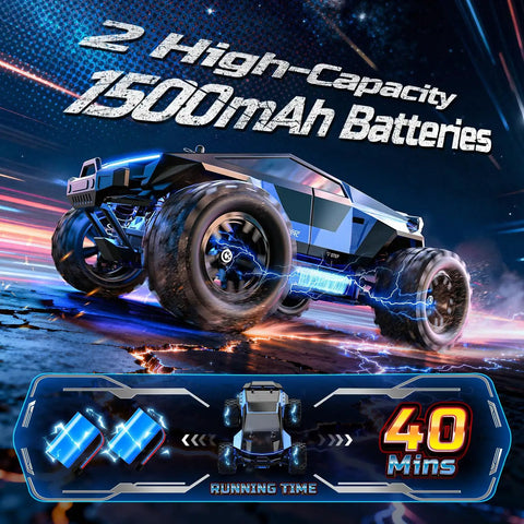 All Terrain Drift And Racing RC Car 1 18th Scale With Dual Batteries Waterproof Off Road Truck Revs To 40 Kilometers Per Hour Futuristic Body Shell