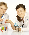 Children using Advanced Chemistry Lab Kit With Test Tubes Beakers Flasks And Dozens Of Chemicals For 333 Experiments For Serious Scientists