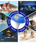 Floating Solar Pool Thermometer With Digital Readout, IPX7 Waterproof, for Swimming Pools, Hot Tubs, Aquariums, Fish Ponds, and Baby Baths