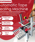 Fast As Heck Automatic Tape Sealer For Boxes continuous carton packing machine featuring dual tape sealing and adjustable steel build.