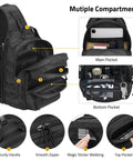 Tactical Sling Bag For Men Detachable Water Bottle Holder MOLLE Backpack With Hidden Pocket EDC Day Pack with multiple compartments.