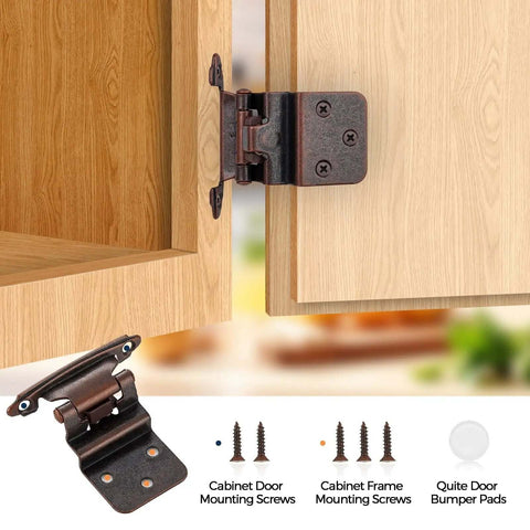Antique Copper Cabinet Hinges Running Dead Smooth As Butter With Heavy Duty Self Closing Springs And Silent Silicone Dampers 3 8 Inch Inset Mount Kit