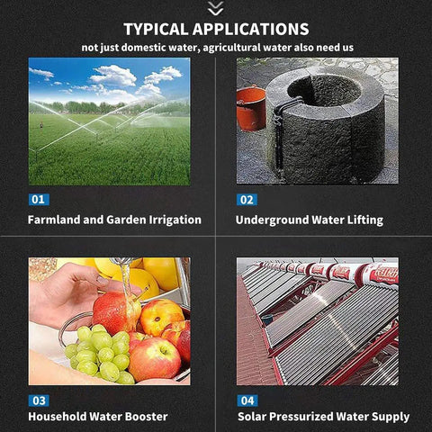 Typical applications of 3/4 HP Water Pressure Booster Pump For Home Use Automatic Electric Self Priming Shallow Well Jet Pump 17 GPM