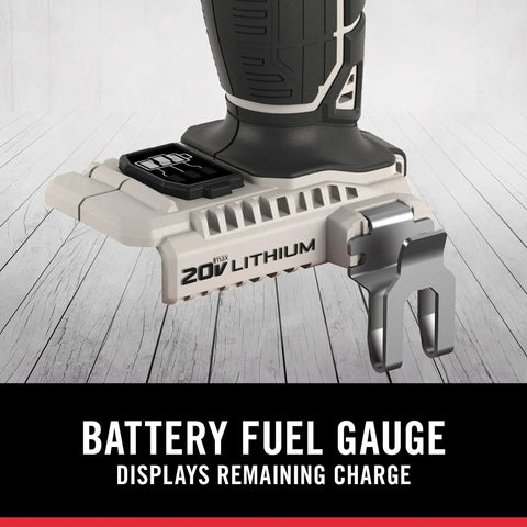 Rock Solid Cordless Drill And Impact Driver Combo Kit Packing Two Powerful Tools For Nitty Gritty Projects With Compact Build High Torque Kick And Reliable Performance Made For Diy Hustlers And Pros Alike, showing battery fuel gauge.