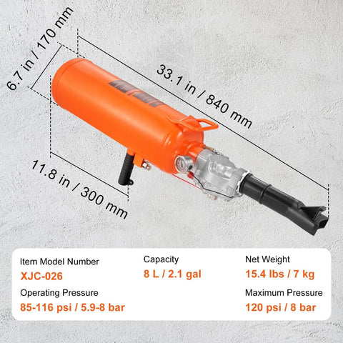 All Purpose Tire Seater And Inflator Tool 8 L Portable Air Blaster With 120 PSI Max Handheld Tire Inflator for vehicle repairs.