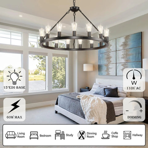 18-Light Sputnik Chandeliers Black Modern Semi Flush Mount Ceiling Light Fixture With Adjustable Height Hanging Lamps for Bedroom