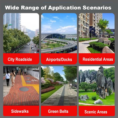Wide range of application scenarios for durable resin sewer manhole cover, including city roadside, airports, and residential areas