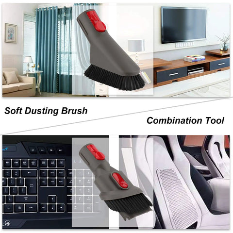 6 In 1 Accessory Tool Kit Attachment Set With Extension Hose For Cordless Vacuum Cleaners Compatible With Gen5 G5 V15 V12 V11 V10 V8 V7 featuring soft dusting brush and 2 in 1 combination tool
