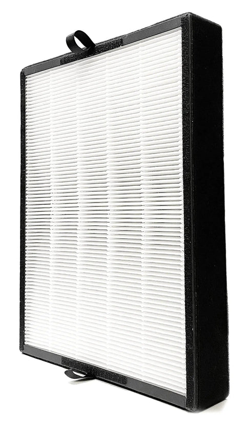 True HEPA Filter Replacement for Breathe Flex 45i Air Purifier with Activated Charcoal, side view with black frame