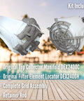 DEX6000DC Cluster Assembly For 60 Sq Ft Pro Grid DE Pool Filter Replacement Element Kit with components displayed