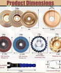 14 Piece Wood Carving Disc Set For 4 Inch Or 4 And A Half Inch Angle Grinders Includes Chainsaw Disc 12 Tooth Shaping Disc