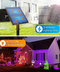 Color Changing Solar Spotlights Outdoor RGB Landscape Lighting Waterproof 6 in 1 Wall Lamp in garden, 5-6 hours lighting time.