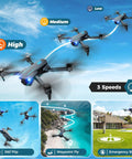 1080P FPV Drone With Camera For Kids And Adults, One Key Takeoff And Landing, 3D Flips, Waypoint Flight over coastal area