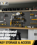 Heavy Duty Power Tool Organizer Wall Mount Cordless Drill Hanger Storage Rack Battery Tools Holder With Charging Station Shelf in workshop
